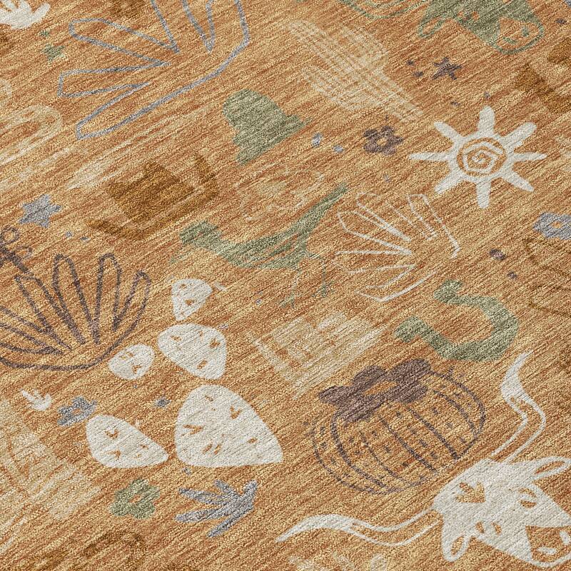 Machine Washable Indoor/ Outdoor Modern Ranch Chantille Rug