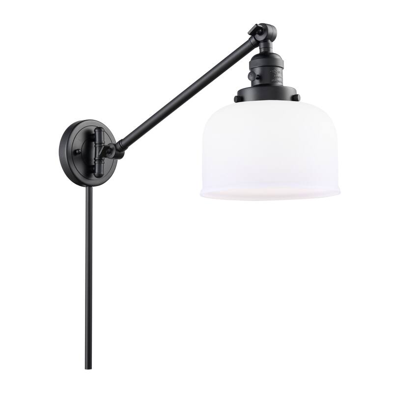 Innovations Lighting Large Bell Single Light 25" Tall Wall Sconce / - Matte Black / Matte White