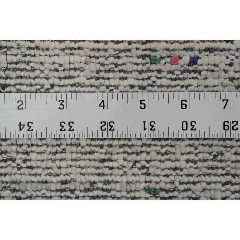 Hand Knotted Oriental Viscose Silk Carpet Tribal Animal Pictorial Greys & Charcoal Gabbeh Area Rug - 8' 9'' X 8' 10''