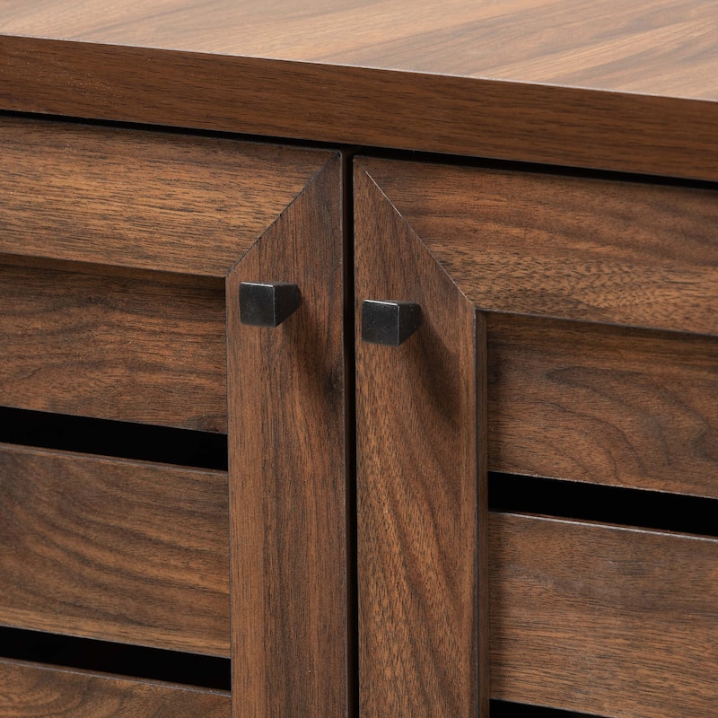 Salma Modern and Contemporary 2-Door Shoe Storage Wood Cabinet