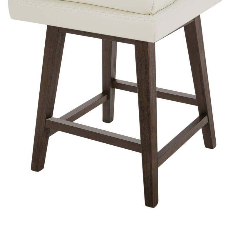 Spruce & Spring Luca Counter Height Swivel Barstool with Solid Wood Legs