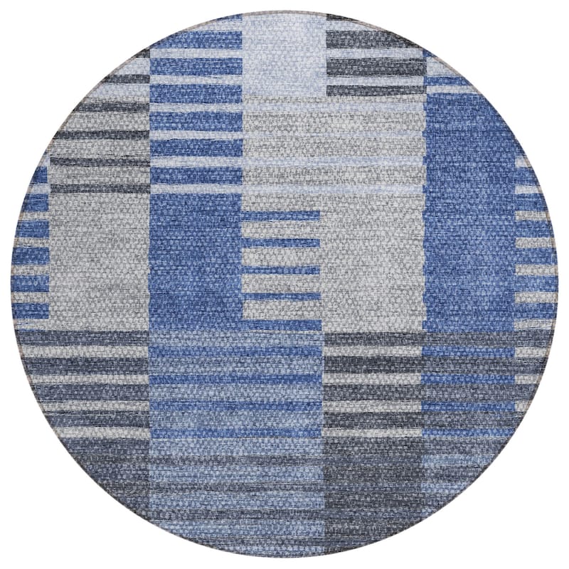 HomeRoots Striped Transitional Rectangle Outdoor Rug