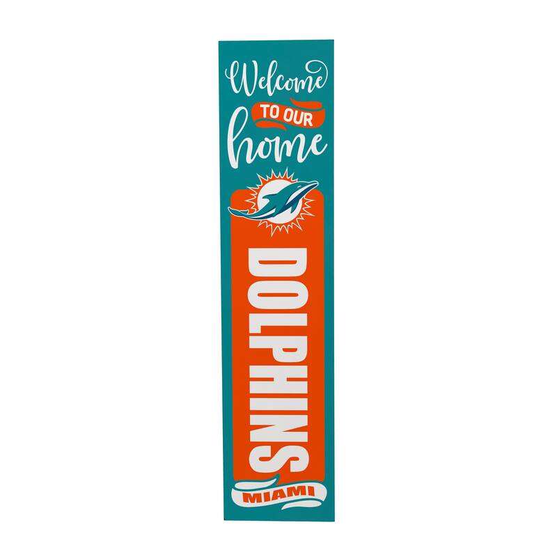 47" Double Sided Seasonal Porch Leaner, Miami Dolphins - 47" x 11.25"