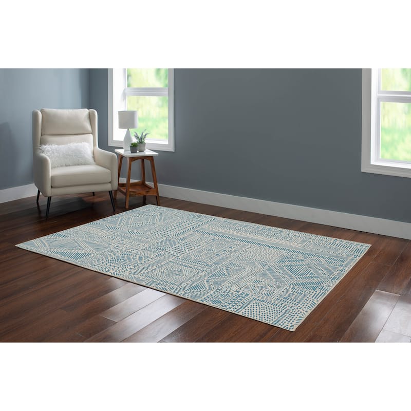 Cayden Machine Washable Geometic Area Rug