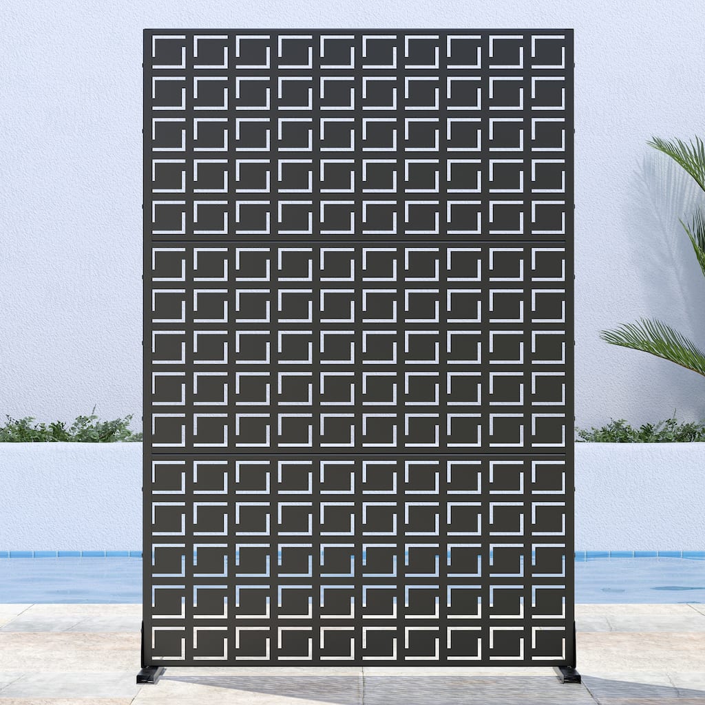 Outdoor Privacy Screen Metal Privacy Screen Panel Free Standing - 72*47