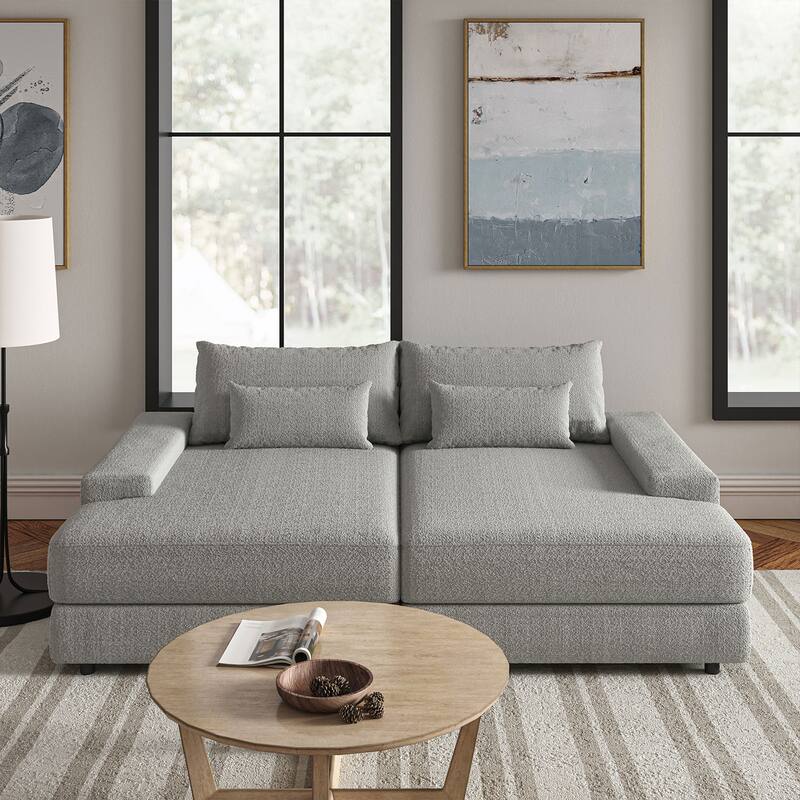 Conradus Modren Oversize 57" Deep Square Arm Sofa by HULALA HOME - Grey