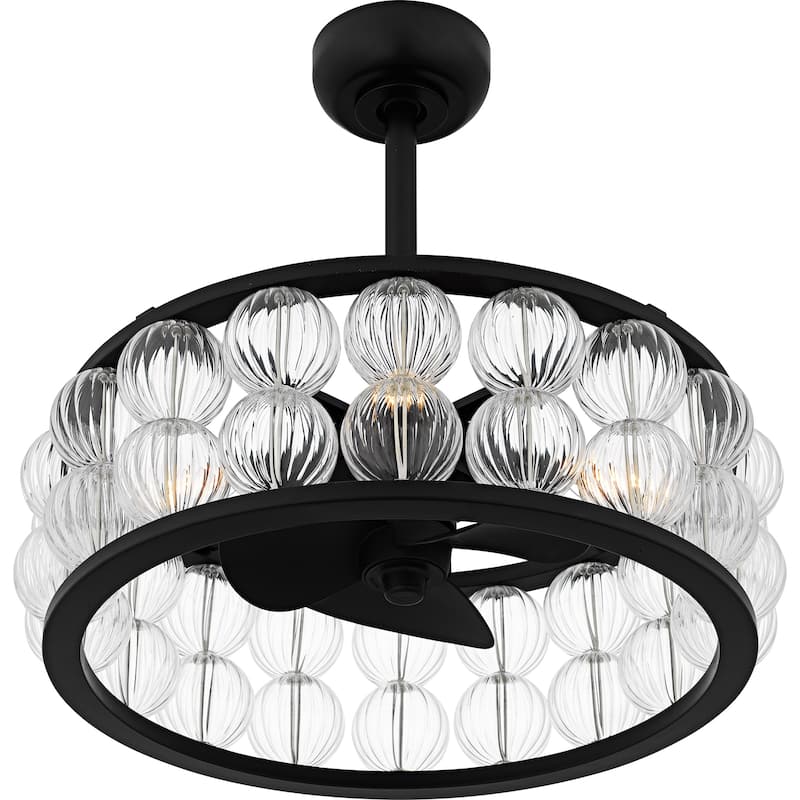Terrarock 4-Light Matte Black Fan Light