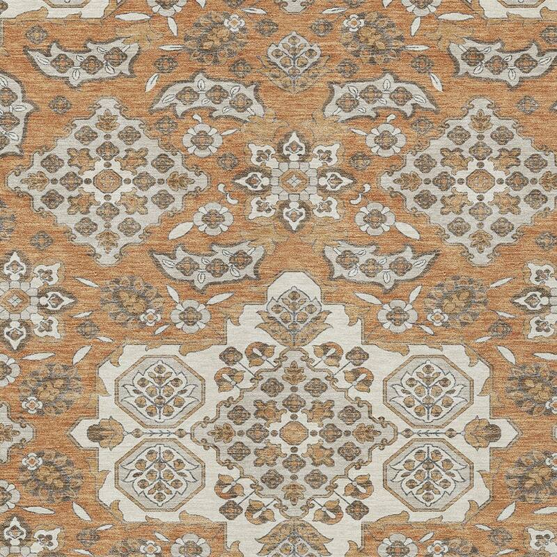 HomeRoots Medallion Traditional Rectangle Outdoor Rug