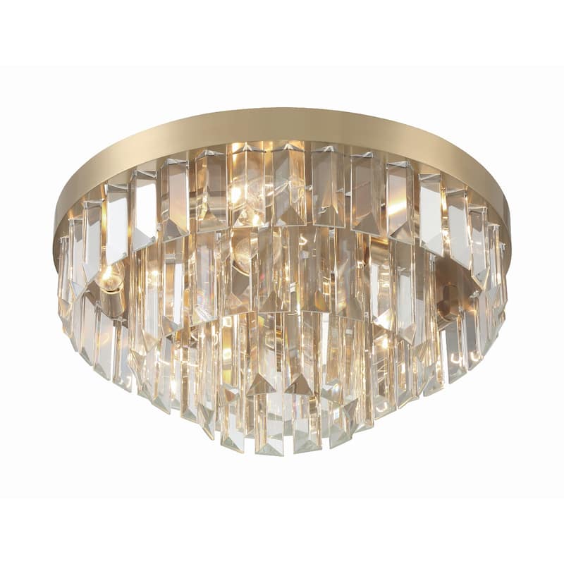 Hayes 8 Light Aged Brass Ceiling Mount - 18"W x 8"H x 18"D