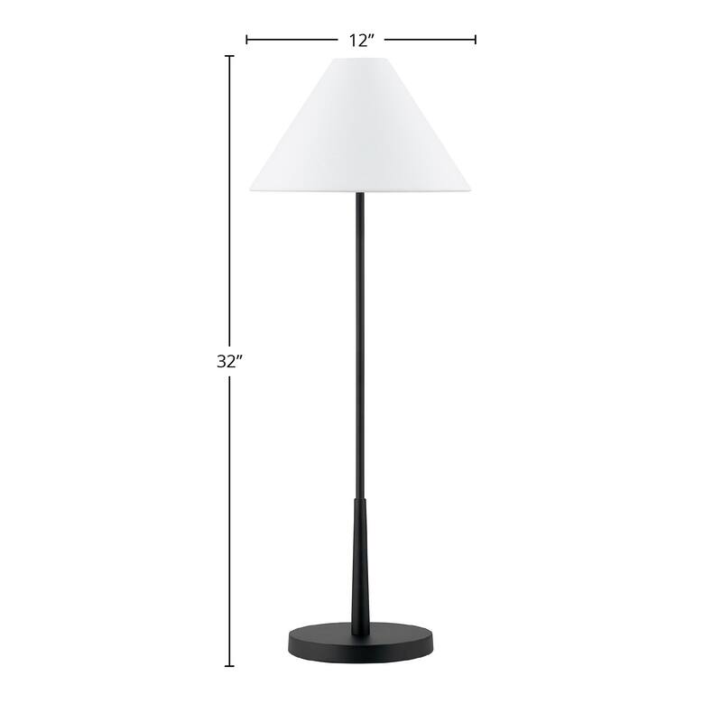 Barry 32" Buffet Lamp with Linen Shade, Black