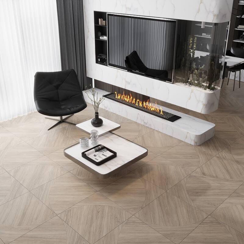 Bois 24x24 Natural Wood Porcelain Large Format Arch Wall and Floor Tile (11.63 sq ft/case) - 3 Pack
