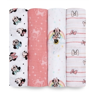 aden + anais essentials cotton muslin swaddle blanket 4 pack minnie rainbows