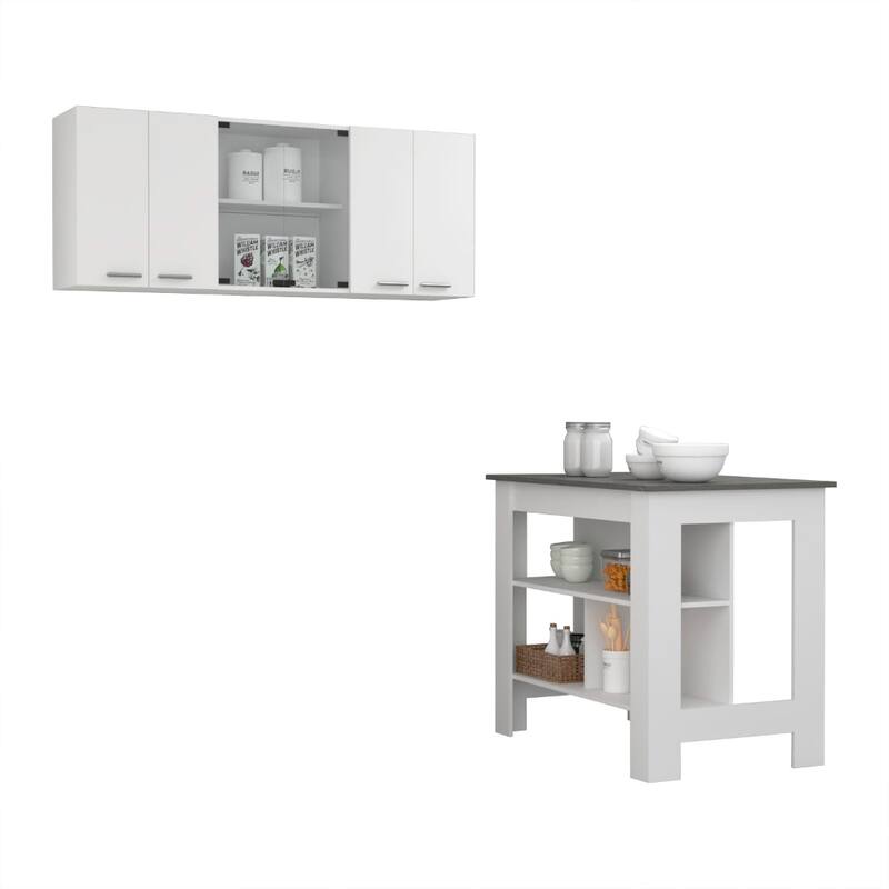 Briargate 2-Piece Kitchen Set, Kitchen Island and Wall Cabine