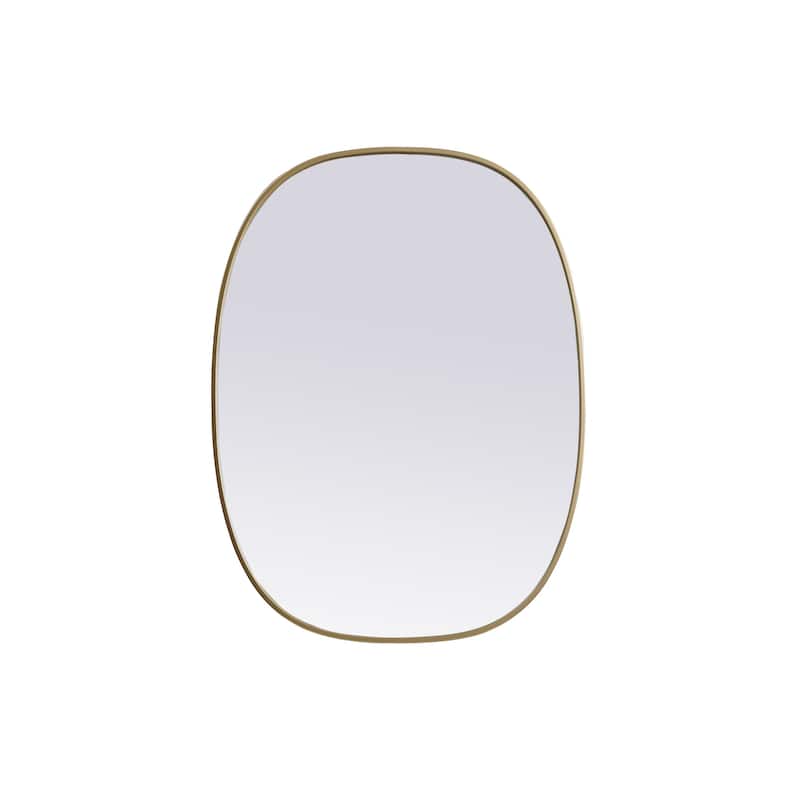 Elegant Lighting MR2B3040 Brynn 30" W x 40" H Modern Oval Bathroom - Brass