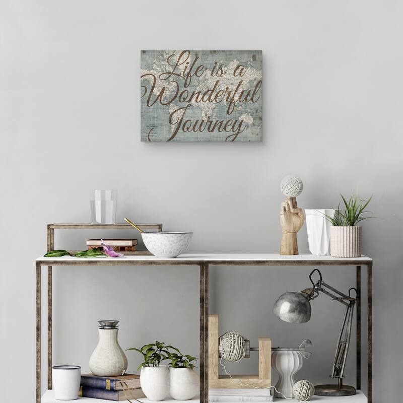 World Map Insp Wonderful Journey REV Canvas Art Print