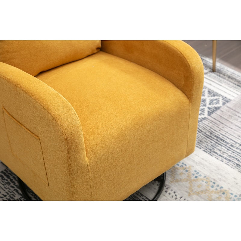 Rocking Chair, High Backrest Upholstered Swivel Gliders Rocking Armchair, Rocking Chair Nursery with Thick Padded Cushion