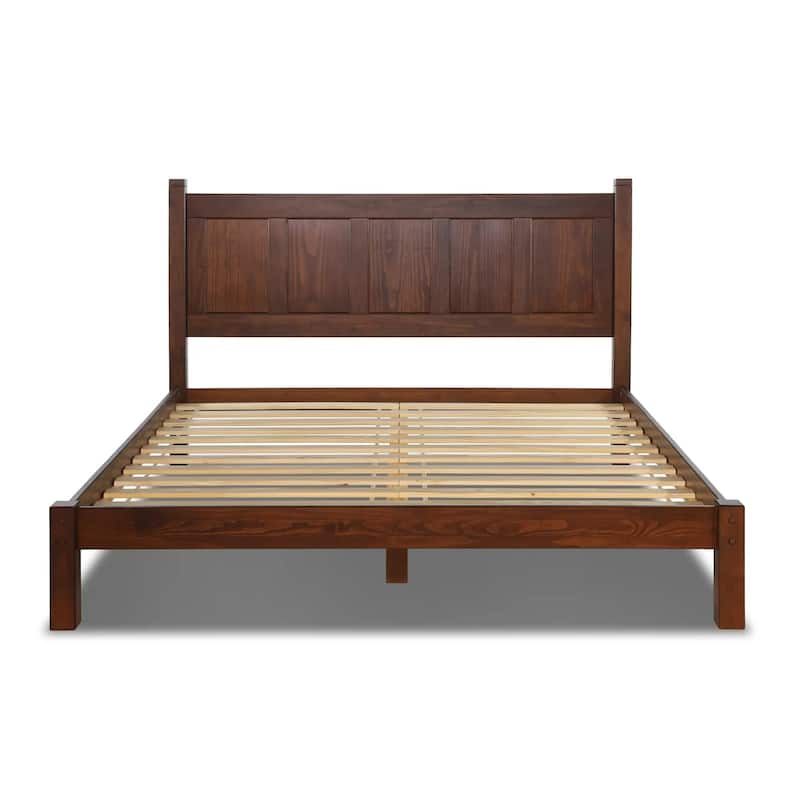 Grain Wood Furniture Shaker Solid Wood Panel Platform Bed - Cherry - King