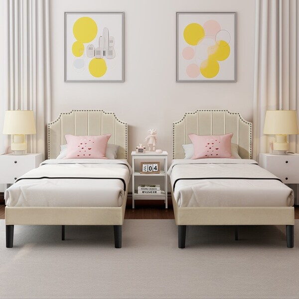 VECELO Double Twin Bed Set 41