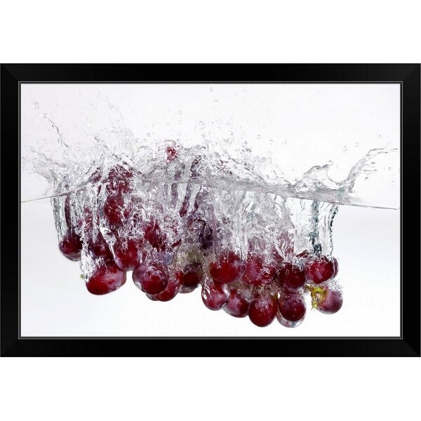 "Grapes in water" Black Framed Print