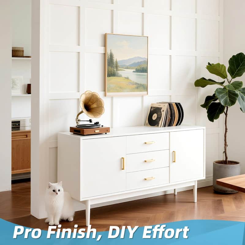 Pre-Cut MDF Wainscoting Kit Wall Decor Molding Strips Includes Trim Pieces