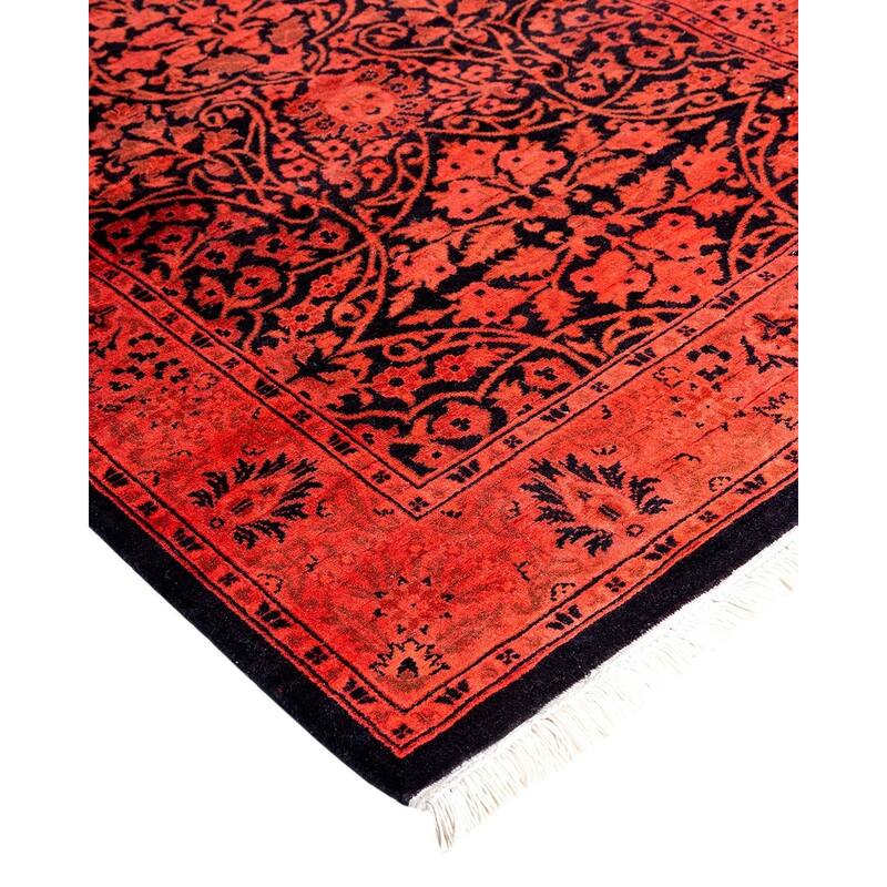 Overton Hand Knotted Wool Vintage Inspired Modern Contemporary Overdyed Pink Runner Rug - 2' 6" x 21' 10"