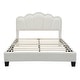 preview thumbnail 8 of 53, Twin/Full Size Upholstered Bed Frame, Flower-Shape Headboard with LED Light Strip, Sherpa Fabric Platform Bed