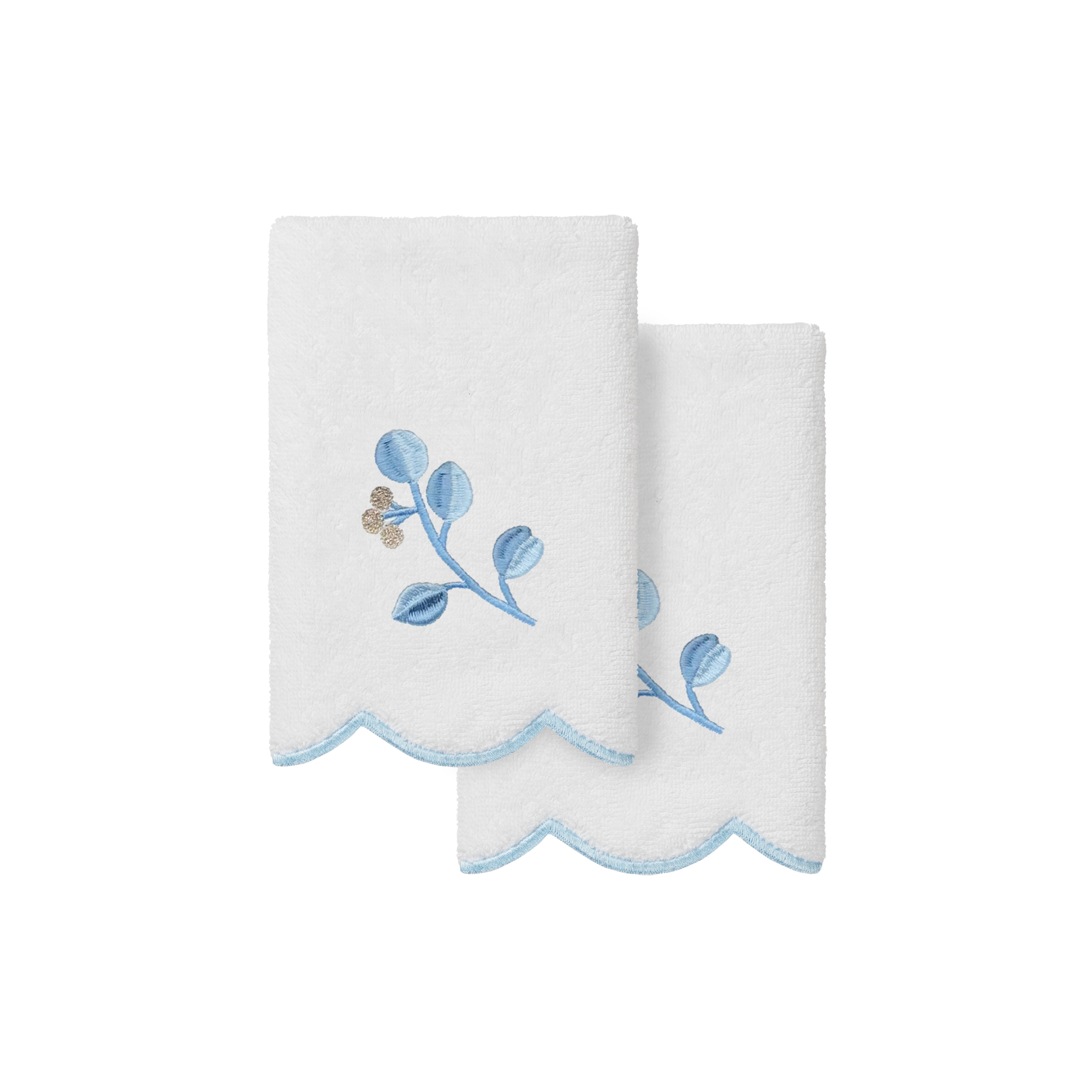 Authentic Hotel and Spa 100% Turkish Cotton WILD BRANCH Scallop Embellished Towel Collection
