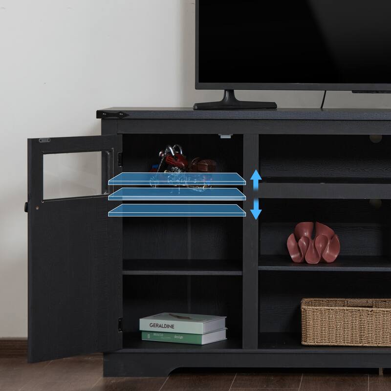 Ukuowu 66" Rustic Farmhouse TV Stand for 75 65 inch TV with Storage Cabinets for Living Room Bedroom