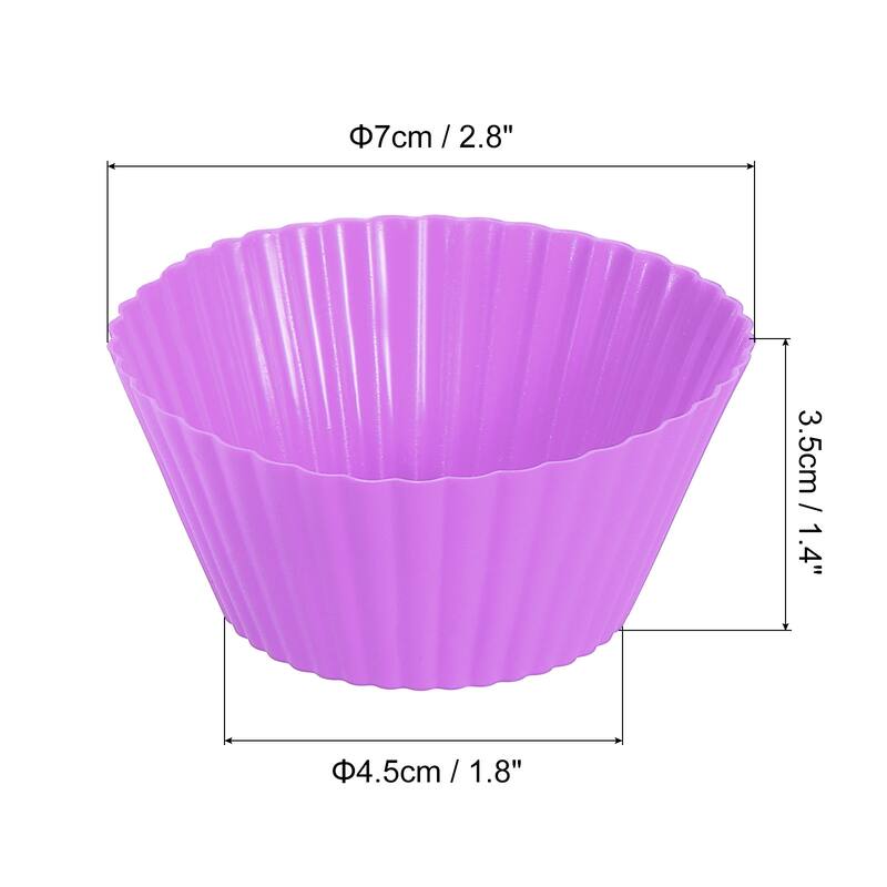 Silicone Cupcake Baking Cups, 2.8" Non-Stick Muffins Liners - Purple - 42Pcs