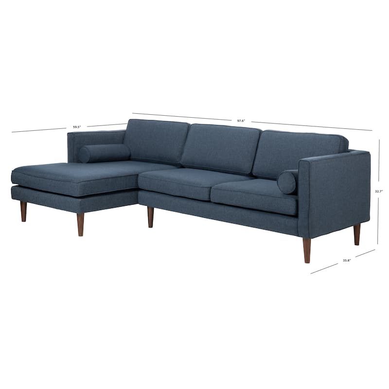 SAFAVIEH Couture Dulce Mid-Century Chaise Sofa - 98"W x 60"D x 33"H