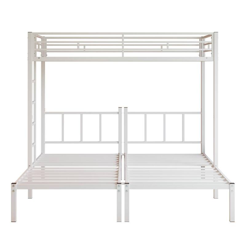 Detachable Twin Size Bunk Bed for 3, Metal Triple Bed Frame, Heavy Duty Metal Slat, Noise Free, No Boxing Spring Needed