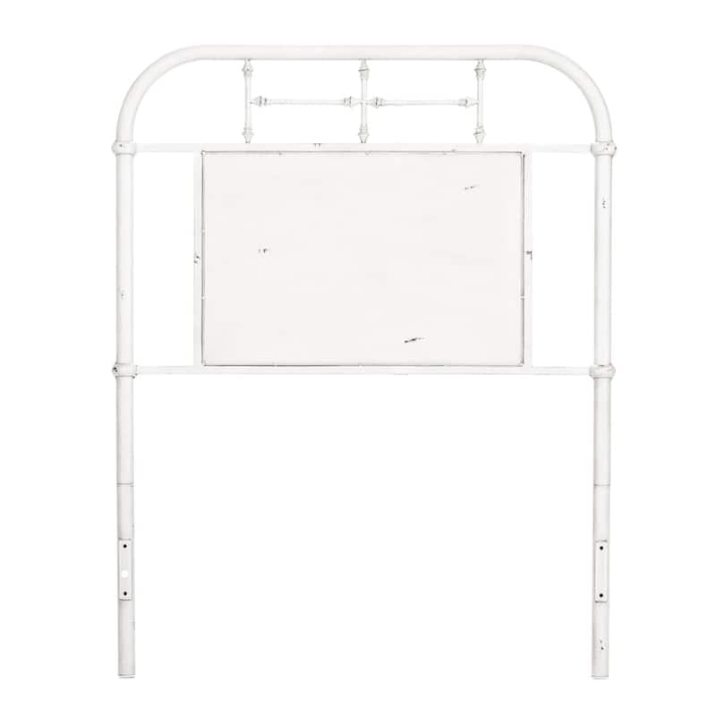 Vintage Series Distressed Metal Twin Headboard - Antique White, Navy