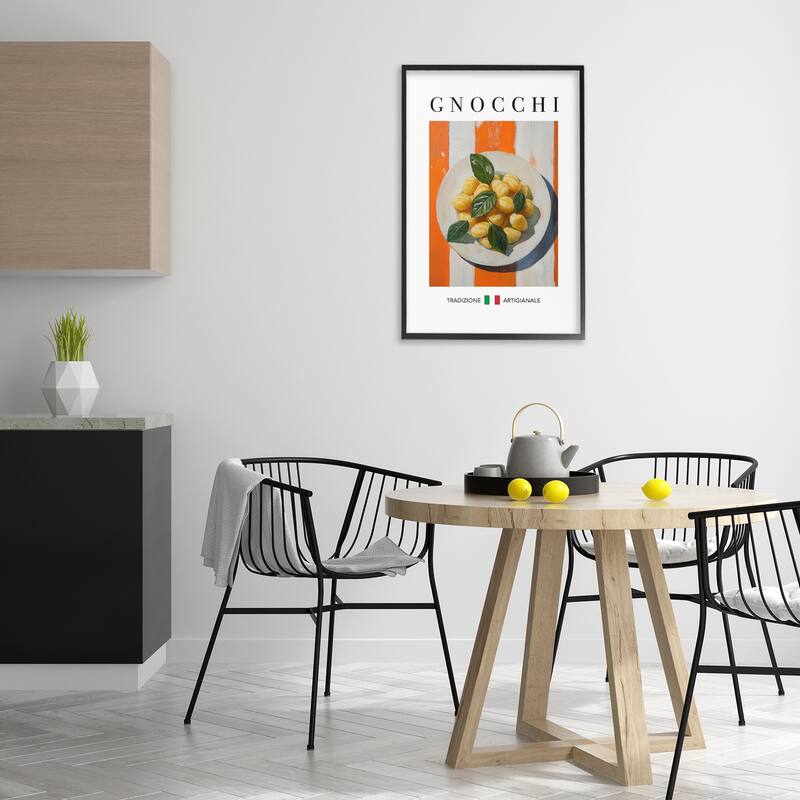 Stupell Traditional Gnocchi Pasta Framed Giclee Art Design By Andreas Magnusson