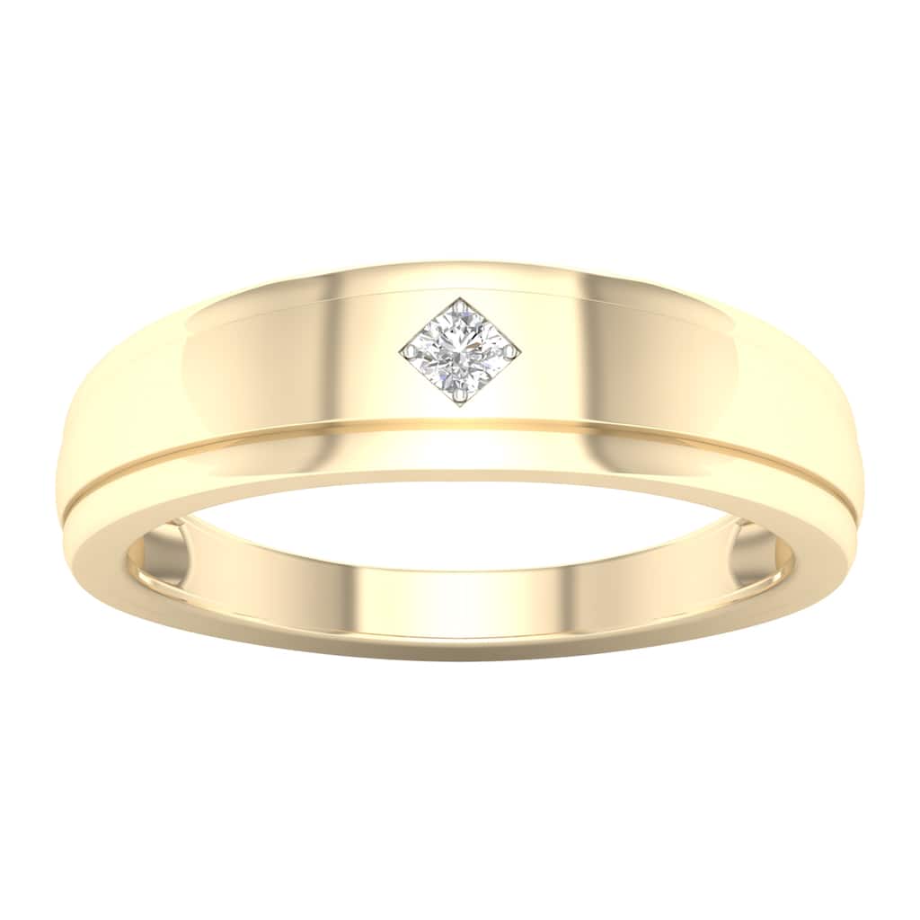1/20ct TDW Diamond Wedding Band in 10K Gold for Men