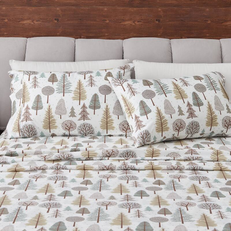 Linery & Co. Ultra-Soft Lodge-Inspired Brushed Microfiber Sheet Set - Twin - Forest Trail
