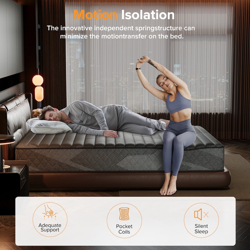 IFLUOUS 8/12 in. Medium Firm Gel-infused Memory Foam Hybrid Mattress Cooling and Breathable with CertiPUR-US, SGS and OEKO-TEX