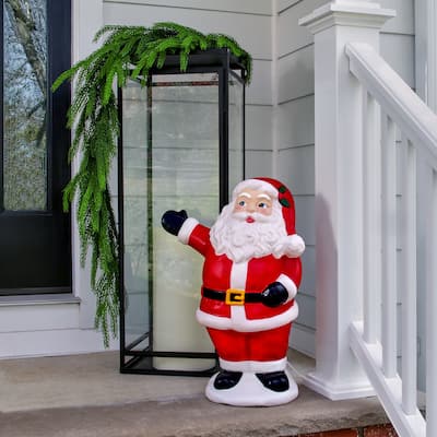 24" Plastic Outdoor Retro Santa with UL Plug