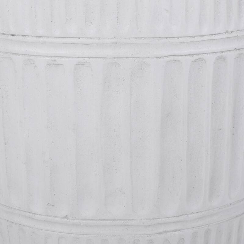 Chic Concrete Side Table with Artistic Fluted Design for Stylish Spaces