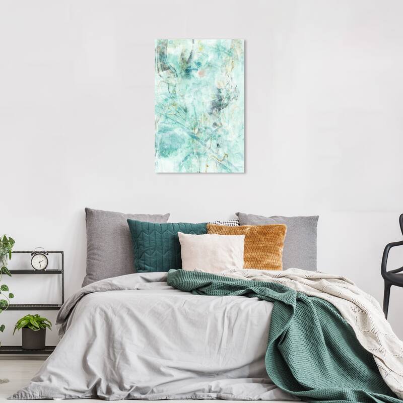 Wynwood Studio Canvas Abstract Salseo Aqua Blue and Teal Modern & Contemporary Wall Art Canvas Print - 36 x 24