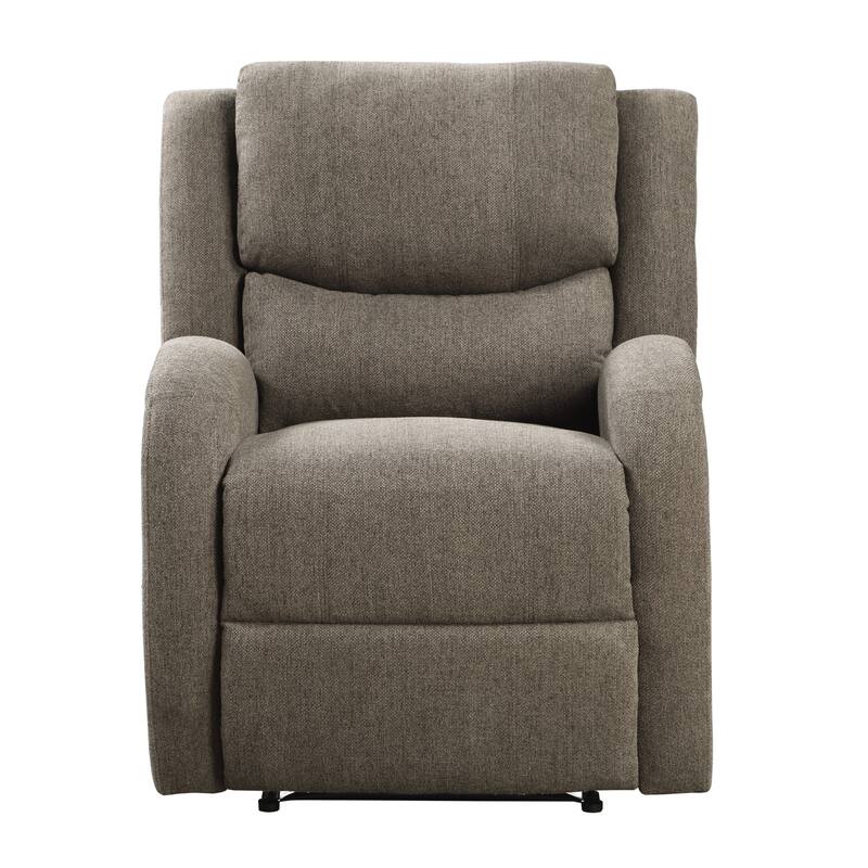 Modern Living Room Furniture 1pc Power Reclining Chair Brown Chenille Upholstery Plush Seating Solid Wood Frame - Brown