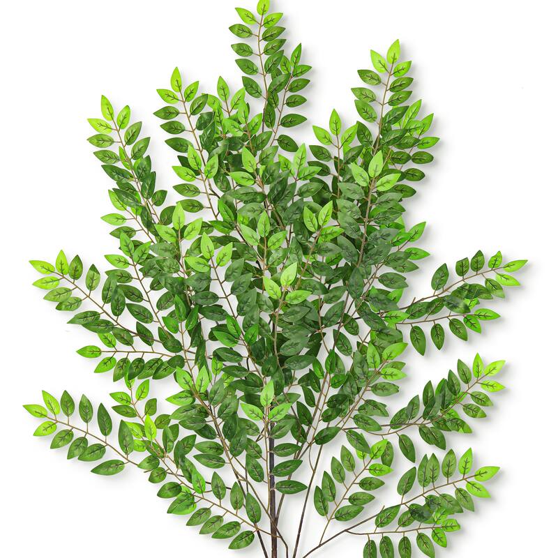 51in Large Real Touch Artificial Wisteria Leaf Stem Plant Greenery Foliage Spray Branch - 51" L x 28" W x 1" DP