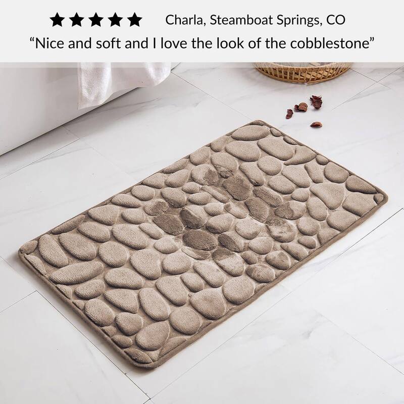 Memory Foam Bath Mat Pebble Design 32x20