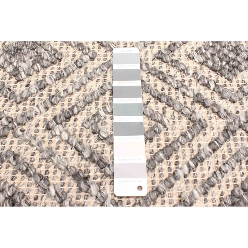 ECARPETGALLERY Braid weave Sienna Dark Grey Wool Rug - 5'4 x 7'4