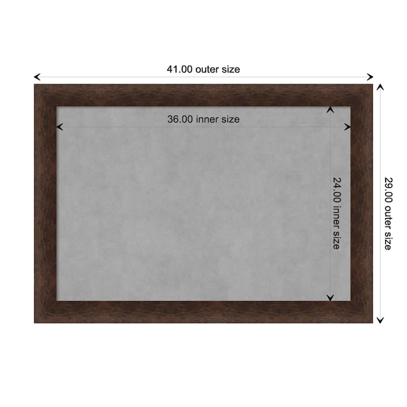 Amanti Art Warm Walnut Framed Magnetic Board - Board Size 36x24