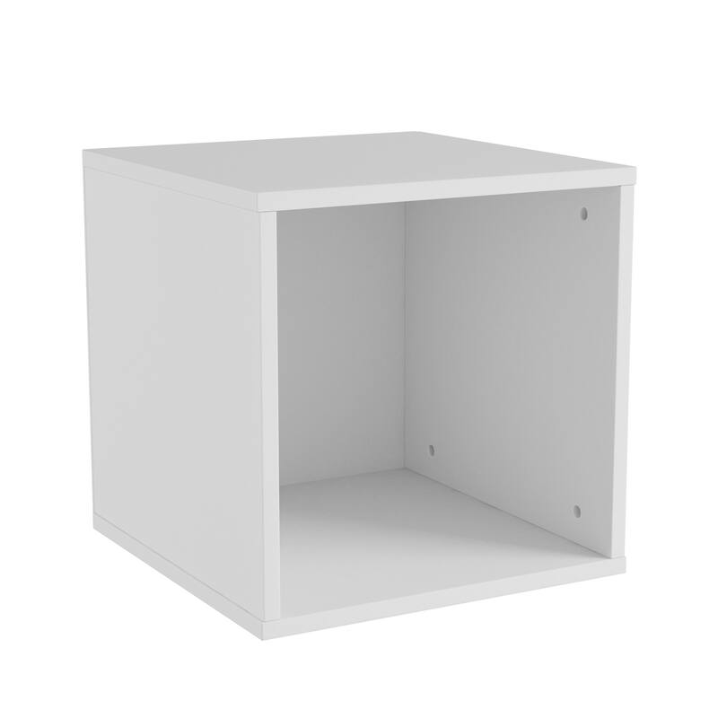 Lavish Home Contemporary Stackable Modular Cube End Table (White)