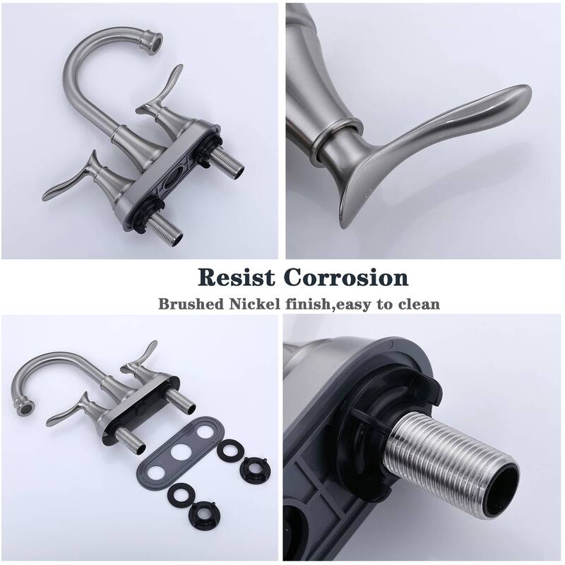 4 Inch Centerset Bathroom Sink Faucet With Drain Assembly Two Handle Bathroom Faucets 2 Hole High Arc Lavatory Basin Vanity Tap