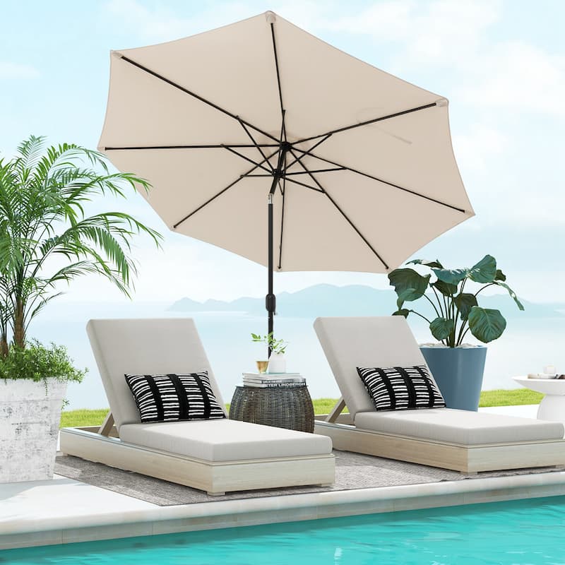 Costway 10Ft Outdoor Market Patio Table Umbrella Push Button Tilt