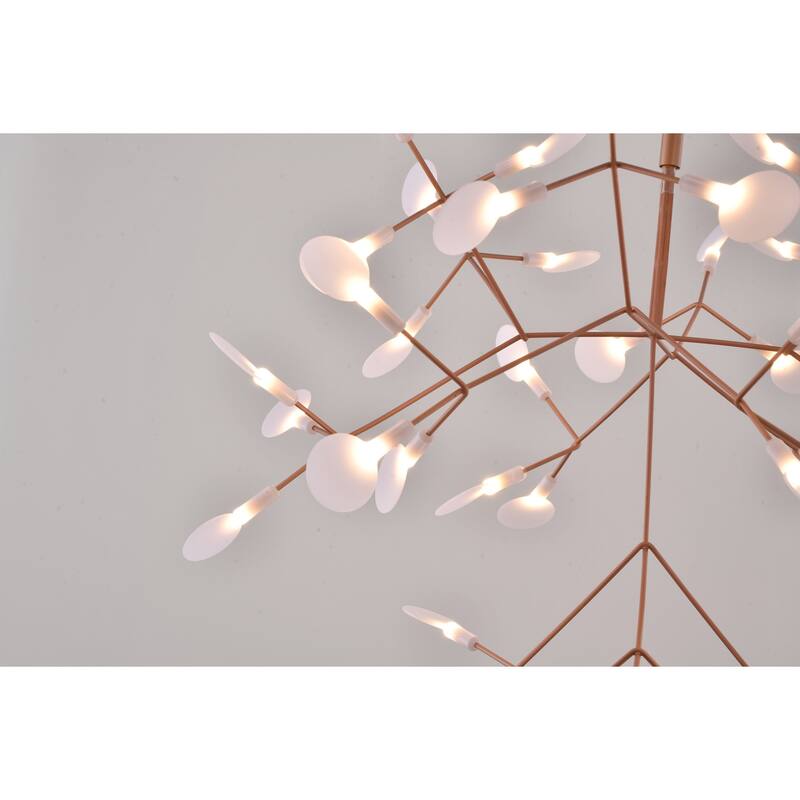 Bohemian Chandelier - Crystal Embellished Hanging Light Fixture - Metal & Acrylic Ceiling Light - Modern Decor - 17.7