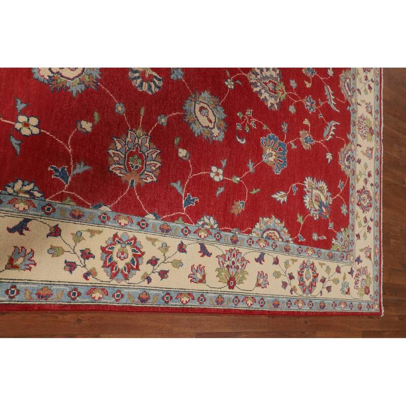 Red Oushak Oriental Area Rug Handmade Wool Carpet - 6'7" x 9'8"