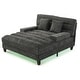 preview thumbnail 37 of 57, 57-In Chenille Upholstered Chaise Lounge with Adjustable Backrest & LED Light Strip